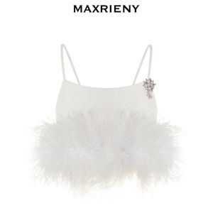 MaxRieny Wool Blend Vest Top Vintage Feel Strap Cover up Short Style Sweet Style Polyester And Wool Blend Fabric