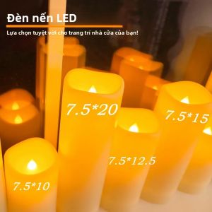 Flameless Đèn LED Nhấp Nháy Nến Chạy Bằng Pin Ánh Sáng Ấm Áp Cho Trang Trí Nhà Đám Cưới Sinh Nhật Tiếp Liệu 249-2000 Dạ Quang Thông Lượng