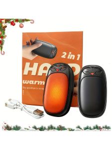 Hand Warmers 2000mAh*2 Rechargeable 2 Pack Electric Handwarmers Hand Warmer Heater Christmas Outdoors Hunting Golf Camping