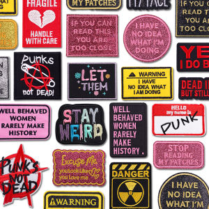 Cartoon Letter Patch Iron On Embroidered Patches For Clothing DIY Stripe Letter Badges Patches On Clothes Applique Decoration