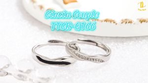 TINO TINO Cincin Couple Q166 Tunangan Nikah Kawin Wedding Ring Couple permata Zirconia