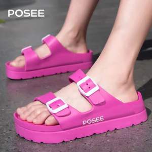 Sandal slop pose wanita sandal slide full karet sandal slip-on elegan terbaru sandal pose