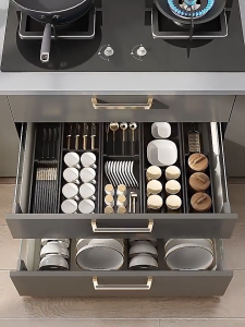 MEIDOO Kitchen Cabinet Rack Dishes Chopsticks Storage Rack Black