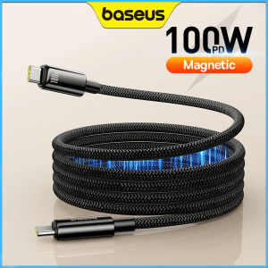 สายสำหรับ iPhone แม่เหล็ก Baseus 100W USB C สายเคเบิลข้อมูลสายชาร์จเร็ว15 PD สำหรับแล็ปท็อปแมคบุ๊ค Type C สายชาร์จสำหรับซัมซุง Xiaomi Huawei