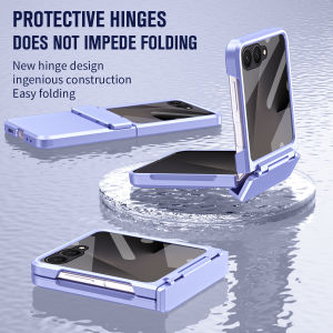 szhaiyu | For Samsung Galaxy Z Flip 8 7 6 5 Luxury Matte Phone Case With Mirror Film Folding Hinge Shockproof Protection Hard Cover