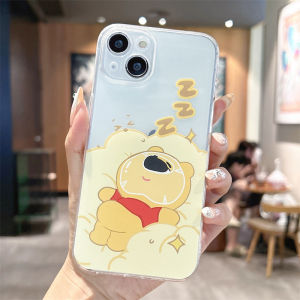 Full Cover Sleep Mode Bear Design Mobile Phone Case Creative Couples Apple 12 Mini 13 pro Max 14 iPhone Protective Shell