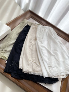 Safety Shorts Thin Silk Elastic Waist Home Lace Edge Anti-Light Flat Angle Shorts Loose Fit Womens Underwear Summer 2024