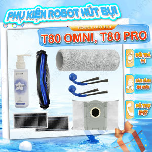 Phụ kiện robot hút bụi tương thích robot Ecovacs T80 Pro Omni - Phụ kiện robot hút bụi lau nhà chất lượng - Chổi robot hút bụi - Giẻ lau robot - Chổi lau robot hút bụi - Túi rác robot hút bụi