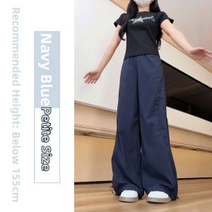 XIANYIJIAO | Navy Slimming Lightweight Loose Summer Work Pants for Women