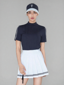 EUROPEAN TOUR | Golf Top High Collar Fitted Short Sleeve
