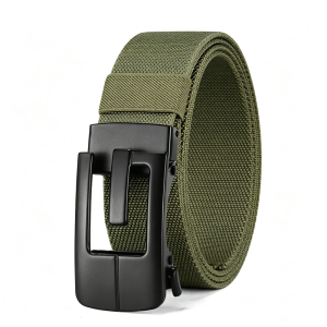 Men Elastic Nylon Belt Automatic Buckle Breathable Durable Casual Business Waist Belt for Young & Middle‑aged Men