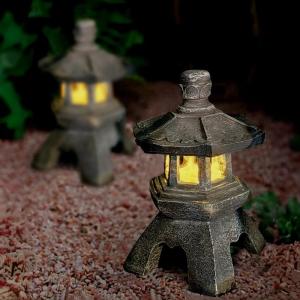 Solar Chinese Style Stone Imitation Garden Lamp