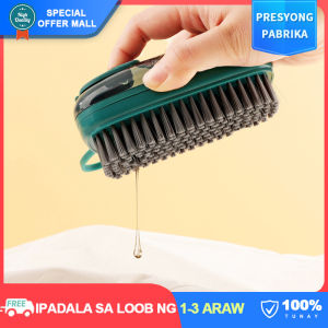 【Multifunction】Household Cleaning Brushes with Handle and Soap Dispenser Portable Emery Brush Kitchen/Bathroom Tool Soft Bristles Plastic Mini Cleaning Brush