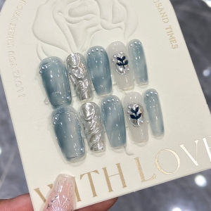 [Cloud Blue] New Arrival Fall and Winter Fancy Transparent Blue Wear Armor Nail Patch Detachable Removable