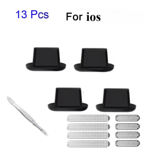 Universal Anti Dust Kit Speaker Mesh Sticker USB Port Dust Plug with Tweezers for Micro USB Type C iPhone Huawei