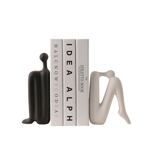 BHM | Decorative Ceramic Figure Bookends Creative Art Decor