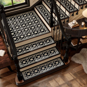 Anti-Slip American Style Stairway Carpet Washable Self-Adhesive Non-Slip Rug Double-Story Step Mats Easy Cleaning Floor Rugs