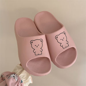 Cute Cartoon Couple Slippers Indoor Home Use Anti-Slip Bathing EVA Soft Thick Bottom Womens Mens Summer Slip-On Sandals
