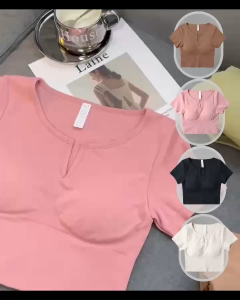 Áo croptop thể thao nữ chất dệt kim tập gym yoga chạy bộ đạp xe cầu lông tennis XGYM XT592