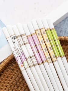 High Density Ceramic Chopsticks 10 Pairs Chinese Style Solid Color Heat Resistant Anti-Mold Antibacterial Set for Daily Use