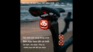 Đèn hậu xe đạp cảm biến phanh thông minh đèn đi đêm cho xe địa hình xe đường trường xe gấp