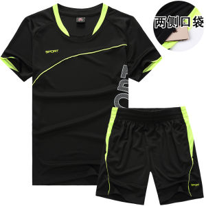 Mens Sportswear Short Sleeve Shorts Quick Dry Fitness Clothes Summer Badminton Thin Sweat Absorbent Breathable Running Suit
