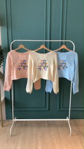 BL20824 Happy Hollow Sleeve Knit Blouse