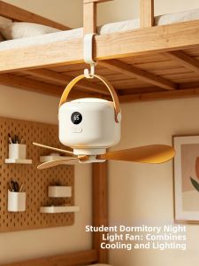 YOULIMEIJIA | Quiet Portable USB Charging Fan With Remote and Night Light
