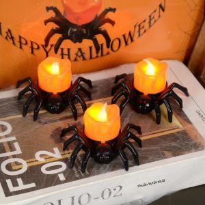 Đèn LED Đèn Nhựa Nhện Bí Ngô Đèn Trang Trí Halloween Cho Nhà Thanh Ngôi Nhà Ma Ám Đảng 5/3/1 Cái