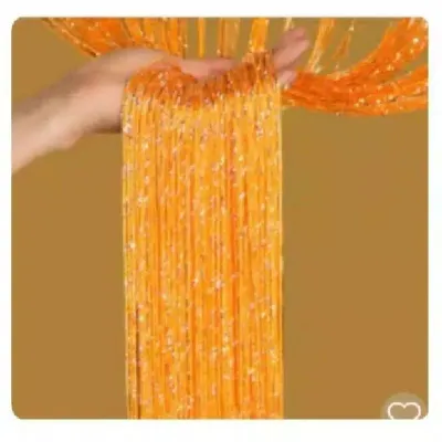 Tirai benang Glitter oranye 100x200cm