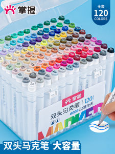 Double-Headed Oil-Based Marker Pens Triangle Bar Student Art Special Ink Refillable Large Capacity Childrens Color Pens 24 48 60 80 Colors Watercolor Pens Non-Toxic Anime Series