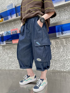 Quần Jeans Denim Mùa Hè Mỏng Mềm Mại Cho Thanh Thiếu Niên Quần Harem Rộng Rãi Thoáng Khí Quần Áo Trẻ Em Quần Áo Trẻ Em