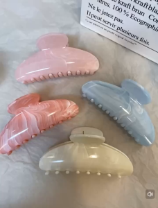 Kẹp tóc càng cua Doudou Kẹp càng cua họa tiết vân đá Kẹp gắp xinh phong cách Hàn Quốc ZJ180