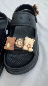 7 cm Everyday style 2 straps Kasut tinggi in EVA material with beads