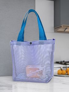 Extra Large Office Worker Bento Lunch Box Breathable Mesh Foldable Handbag Cut Out Shopping Handbag