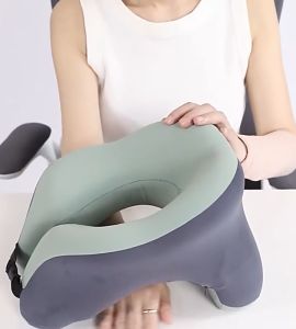 Luxerest Ergonomic U-Shape Memory Foam Neck Pillow For Travel And Nap Support