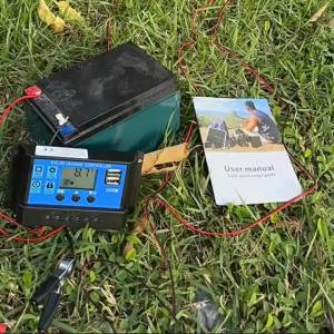 12V 12W Monocrystalline Silicon Solar Power Panel Full Kit with LCD Solar Charge Controller Aluminum Housing Off Grid Portable