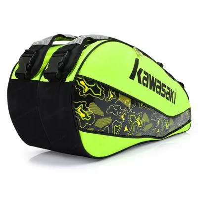 Túi 2 ngăn cầu lông tennis Kawasaki KBB-8677 màu xanh lá đen