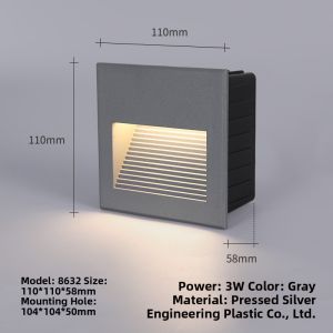 Outdoor Waterproof Embedded Step Light Sensor Stairway Passage Corner Human Body Induction Lamp Aluminum Material LED Bulb