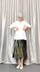 Rok Bludru Premium Import 7/8 Rok Plisket Wanita Dewasa
