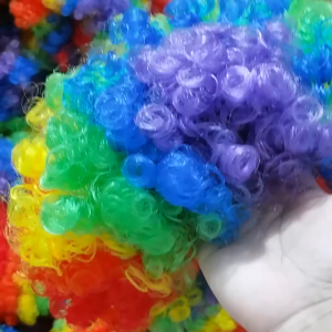 TSE Người Hâm Mộ Nguồn Cung Cấp Bên Tóc Giả Lễ Hội Màu Tóc Giả Vui Chú Hề Afro Mũ Cổ Vũ