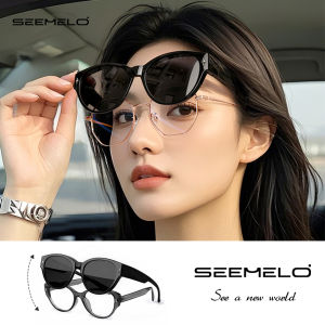 SEEMELO Men Womens Sunglasses Myopia Glasses Cover Sunglasses Fashion Large Frame Sunglasses Polarized Summer Sunglasses Ultra Light Polarized Sunglasses Outdoor Traveling Walking Shopping Driving