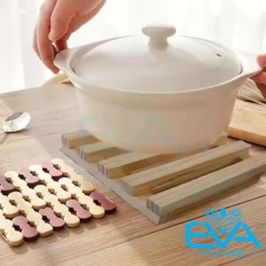 Rế Lót Gỗ Vuông / Tấm Lót Bàn Ăn Gỗ Kiểu Dáng Pallet Cách Nhiệt 20cm