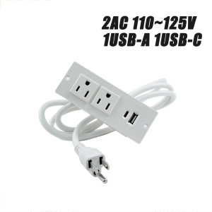 FUNAYA US MX JA Recessed Socket with USB-A C Embedded Hidden Extension Outlets AC110~125V Sofa Furniture Countertop Desktop