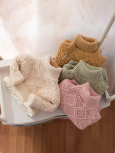 เสื้อไหมพรมคอเต่าบุขนกำมะหยี่หนาพิเศษสำหรับเด็กเสื้อถักแบบใหม่ฤดูใบไม้ร่วงและฤดูหนาวสำหรับเด็กทารกเด็กผู้หญิงเด็กผู้ชายเสื้อตัวใน2023