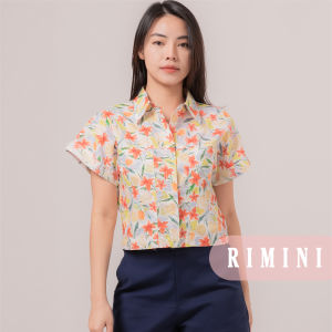 RIMINI - Atasan Wanita Kemeja Holiday Motif Flower Katun XS-XXXL - Britsy Top 85739