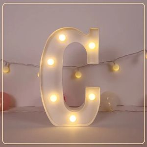 21.8cm White LED Letter&Number Night LightsBattery Powered Decoration LightsWall Lights For WeddingBirthdayPartyChristmas