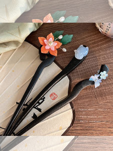 Phong cách Trung Quốc gỗ Đàn hương đen kẹp tóc cho phụ nữ 2024 Mới Thanh lịch Trâm cài tóc Pin Hanfu Phụ kiện tóc