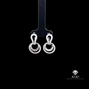 B1605 Bông tai nữ thiết kế sang trọng đính đá sáng lấp lánh JOJO Women