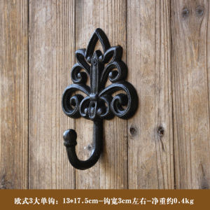 Phong Cách Châu Âu Vintage Sắt Nghệ Thuật Vườn Móc Treo Tường Ngoài Trời Trang Trí Quần Áo Móc Chìa Khóa Sắt Đúc Móc Cho Lối Vào